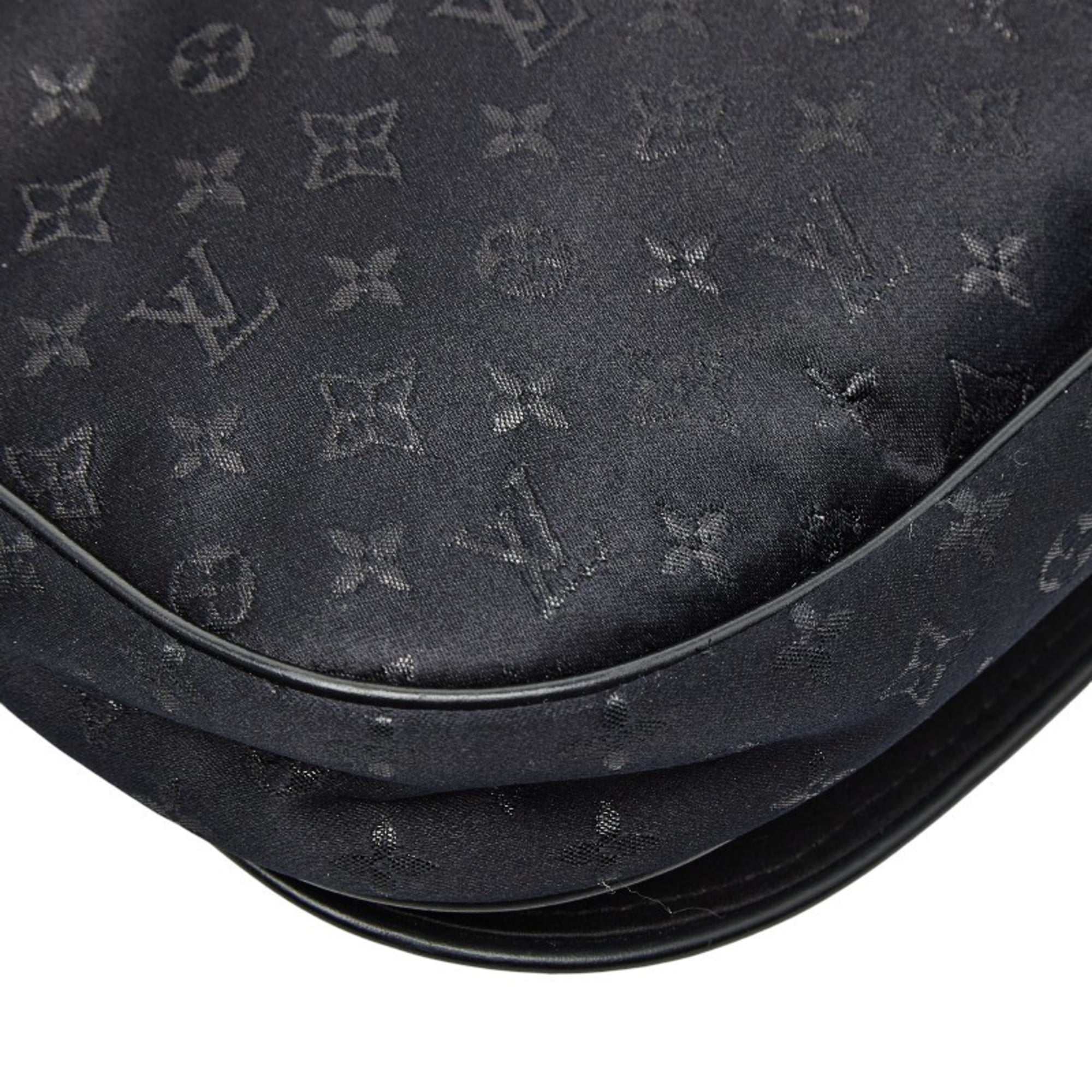 Louis Vuitton Black Noir Satin Leather Shoulder Bag