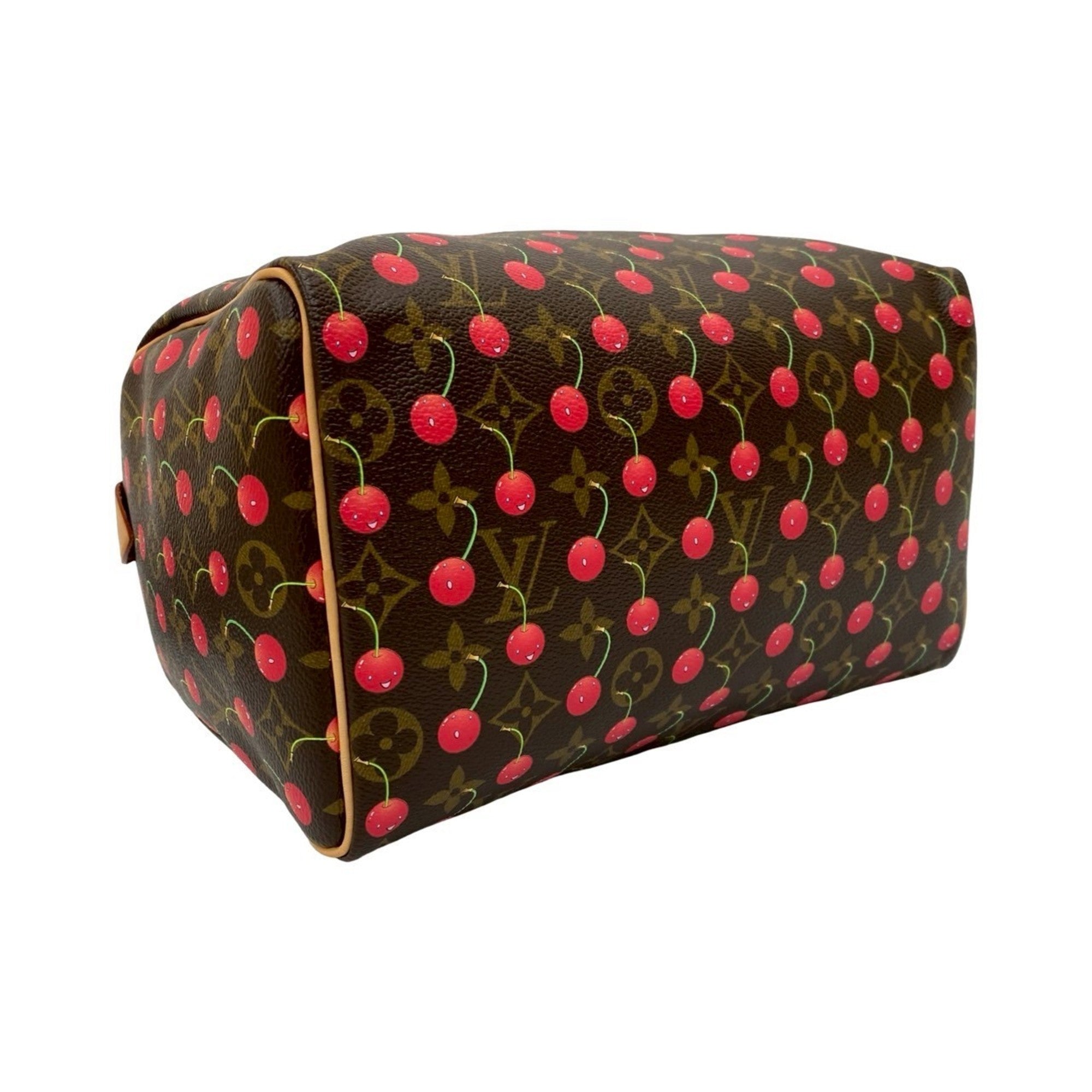 Louis Vuitton Brown Red Color Leather Pvc Boston Bag Handbag