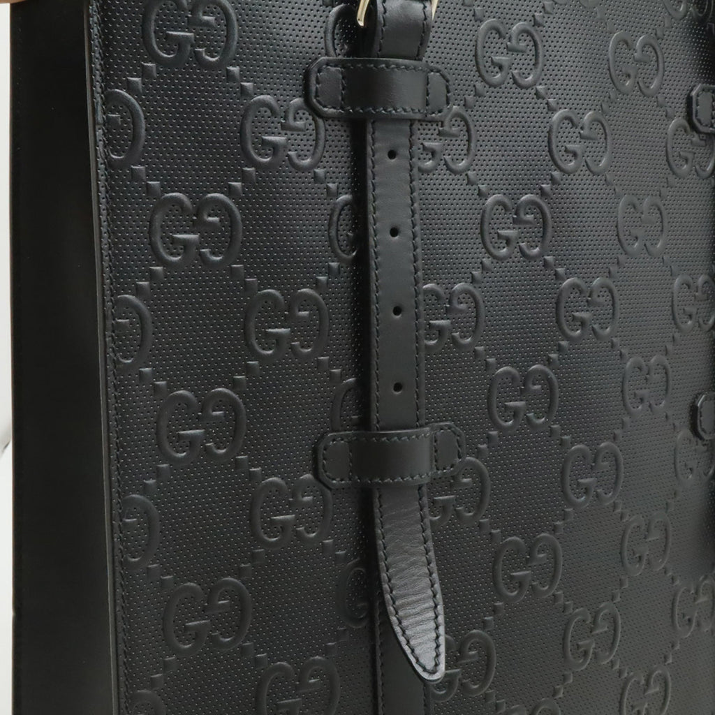 Gucci Black Leather Tote Bag (Pre-Owned)
