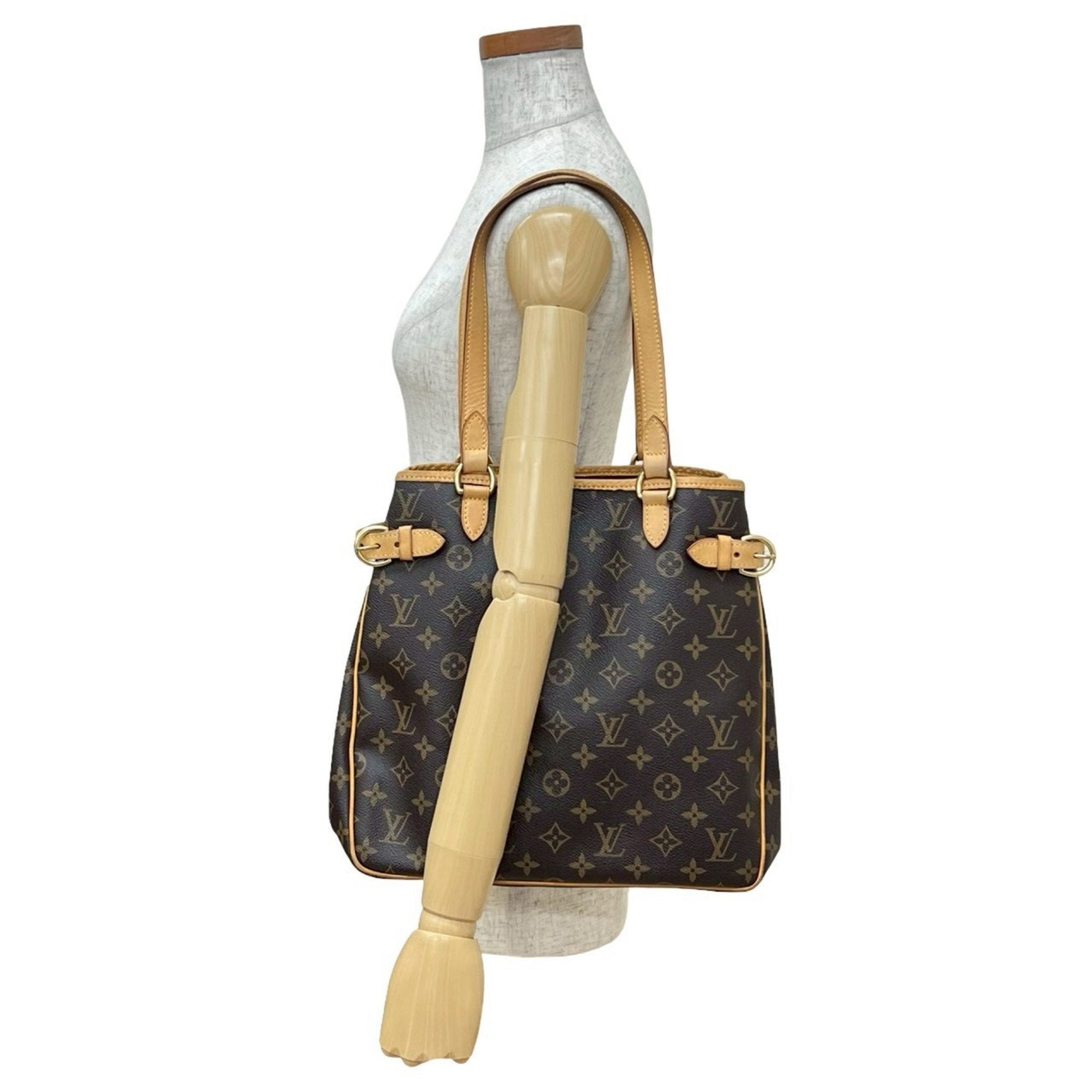 Louis Vuitton Brown Leather Pvc Shoulder Bag Tote Bag