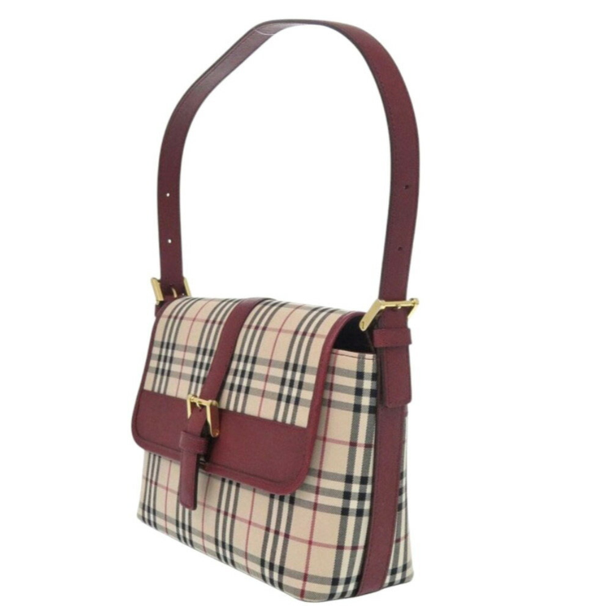 Burberry Beige Canvas Leather Handbag Shoulder Bag