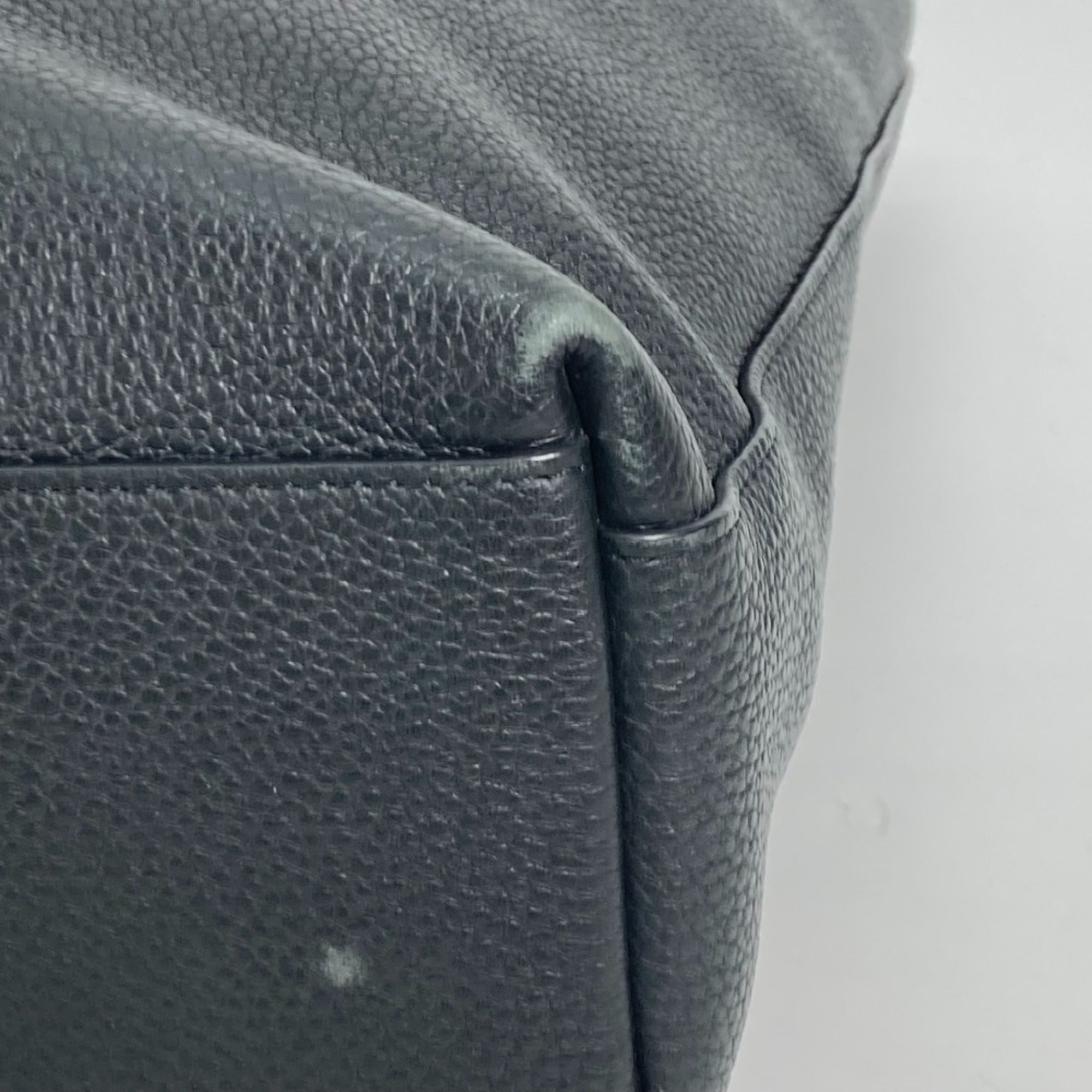 Louis Vuitton Black Noir Leather Shoulder Bag Tote Bag