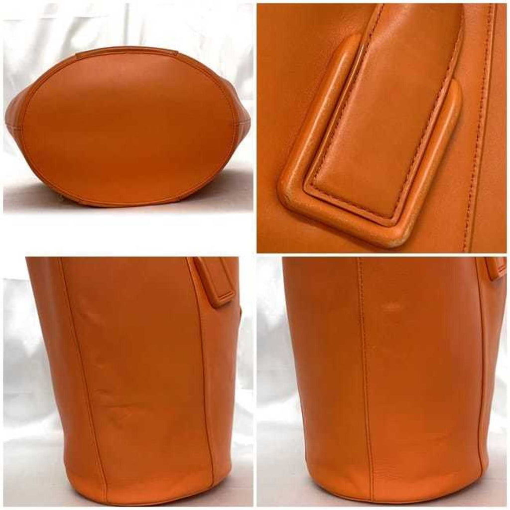 Bottega Veneta Orange Leather Basket Tote Bag