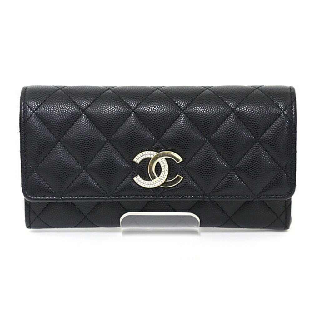 Chanel Black Grained Calfskin Wallet (Bi-Fold)