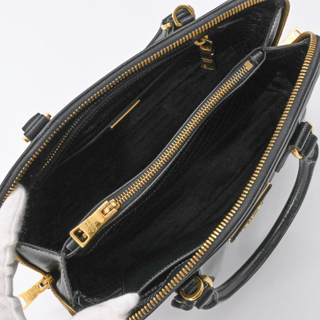 Prada Black Saffiano Triangle Handbag