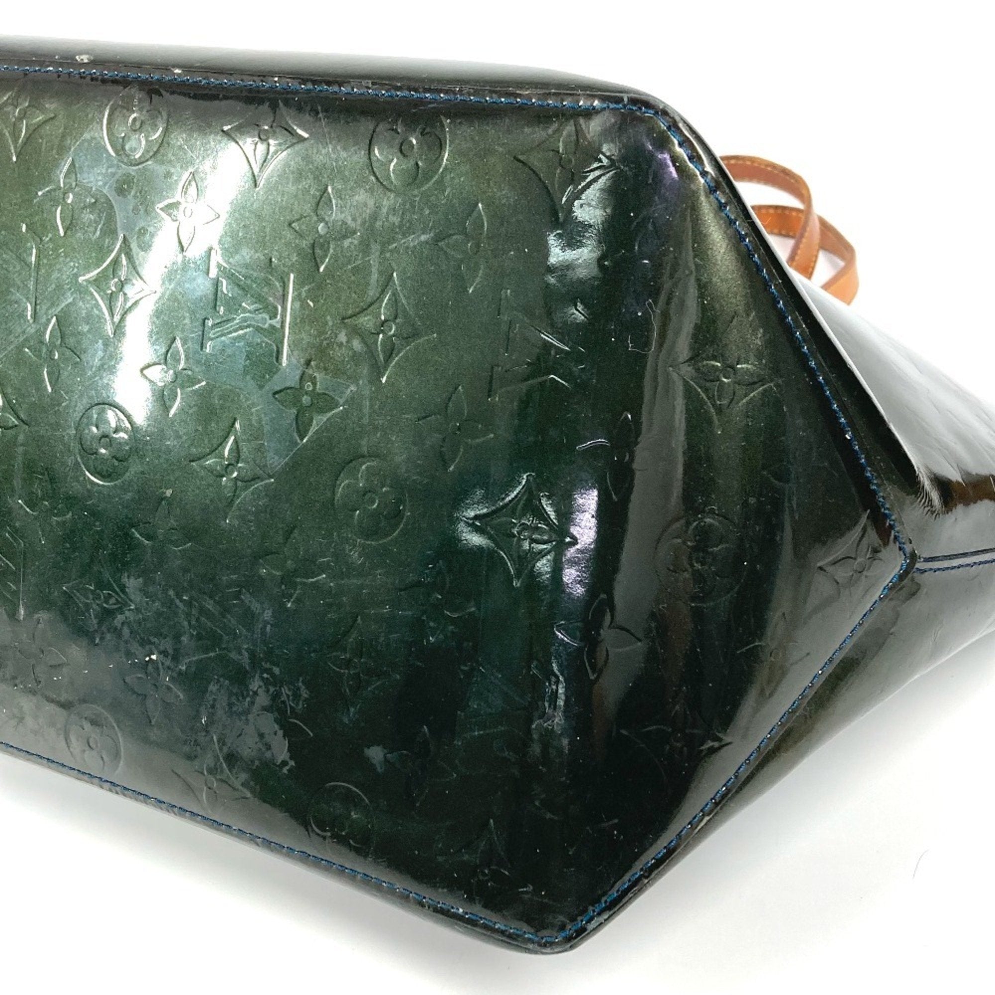 Louis Vuitton Blue Nuit Green Monogram Vernis Canvas Shoulder Bag Tote Bag