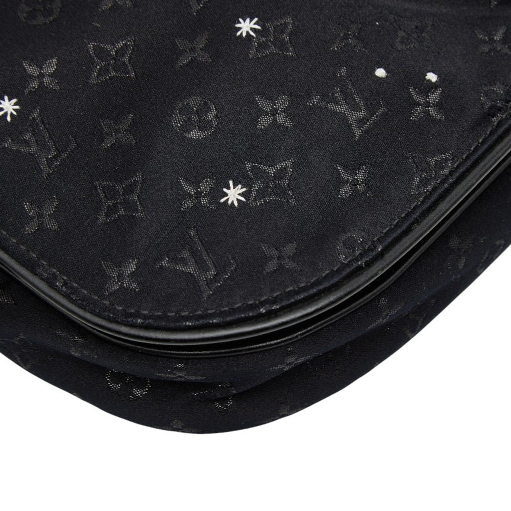 Louis Vuitton Black Noir Satin Leather Shoulder Bag