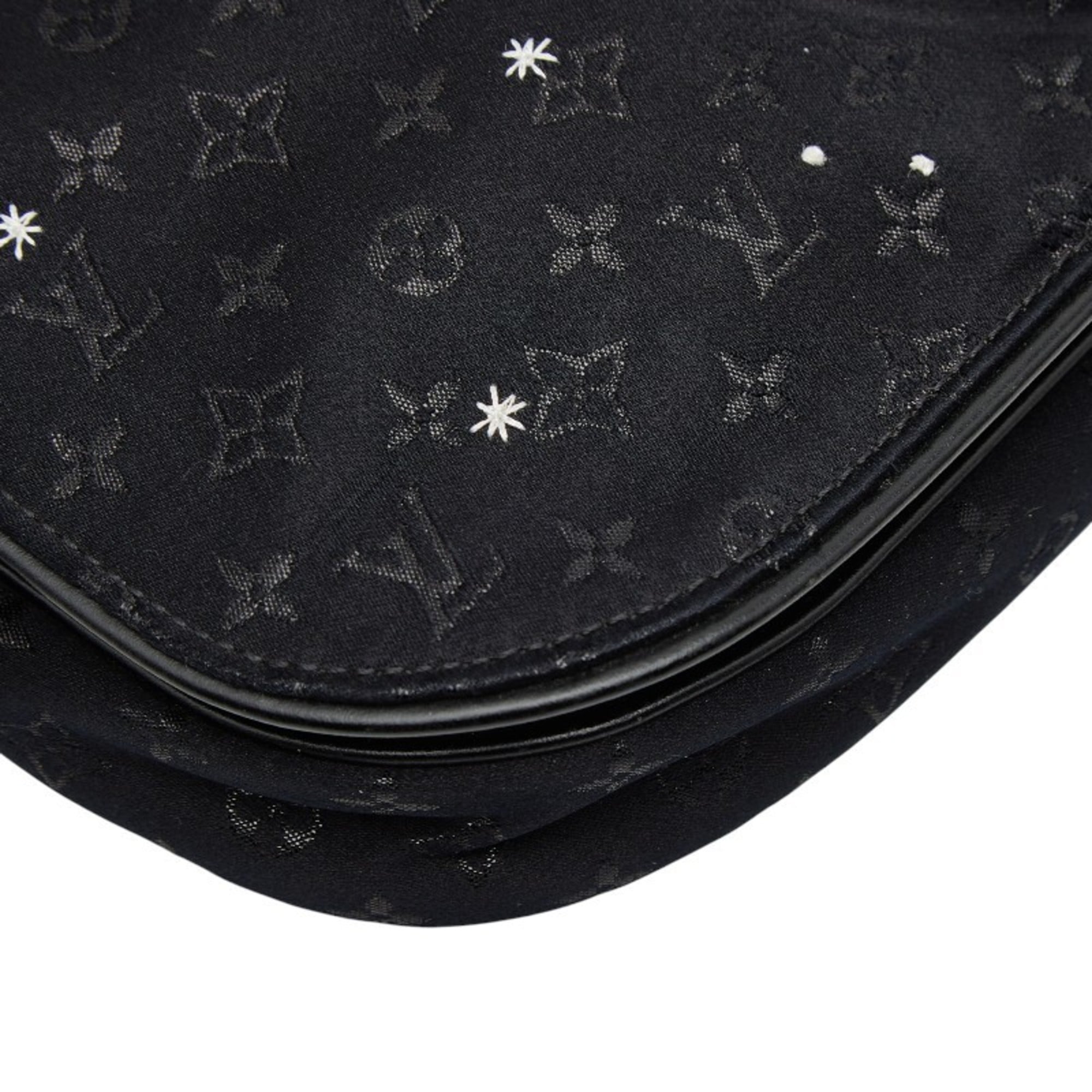 Louis Vuitton Black Noir Satin Leather Shoulder Bag