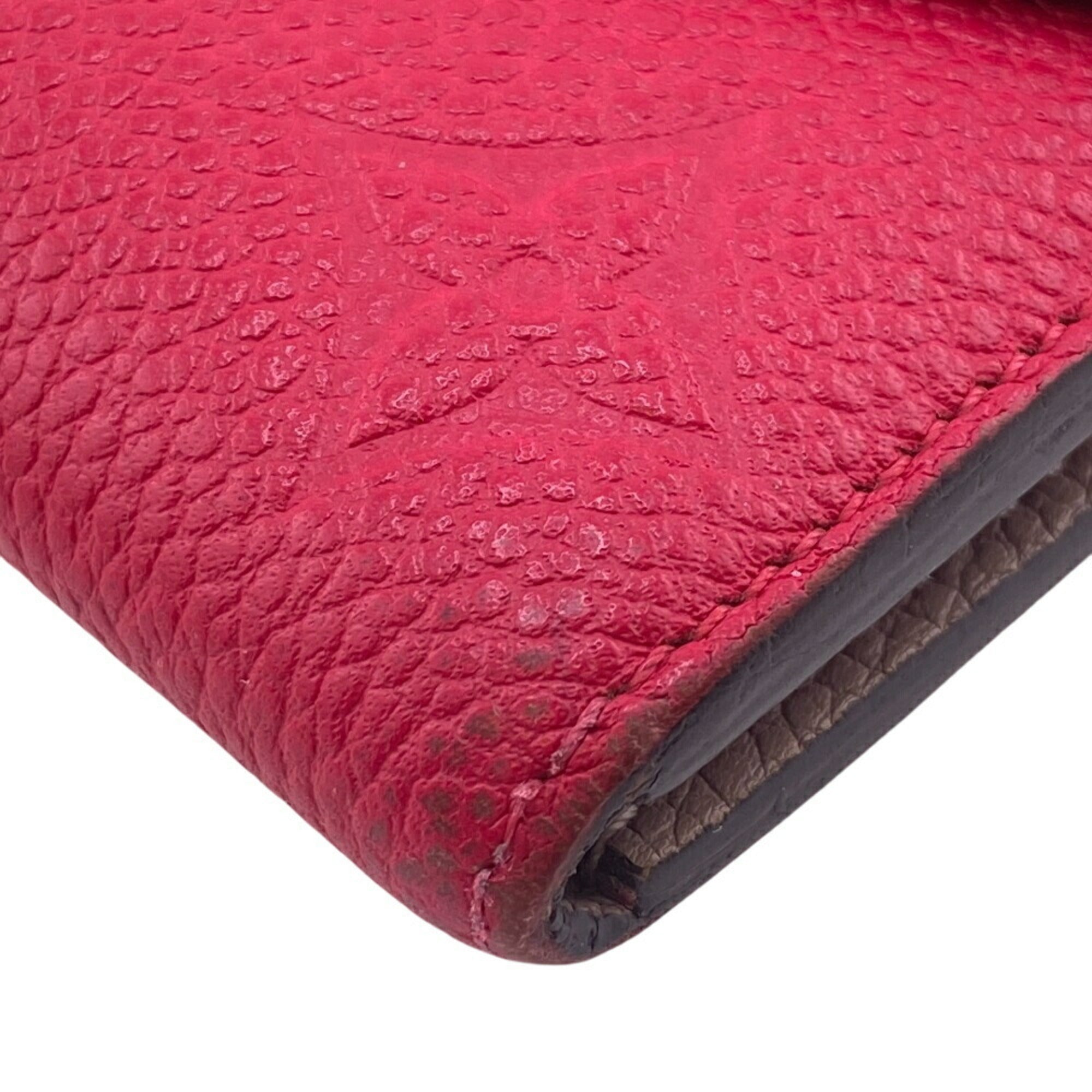Louis Vuitton Gray Pink Monogram Empreinte Long Wallet (Tri-Fold)