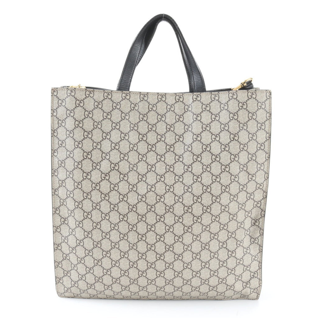 Gucci Beige Leather Coated Canvas Messenger Bag Shoulder Bag (Pre-Owned)