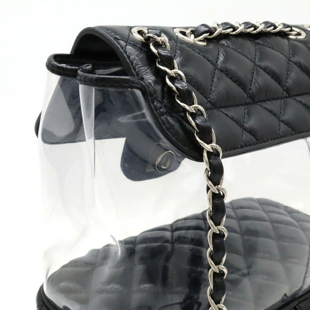 Chanel Black Vinyl Leather Shoulder Bag