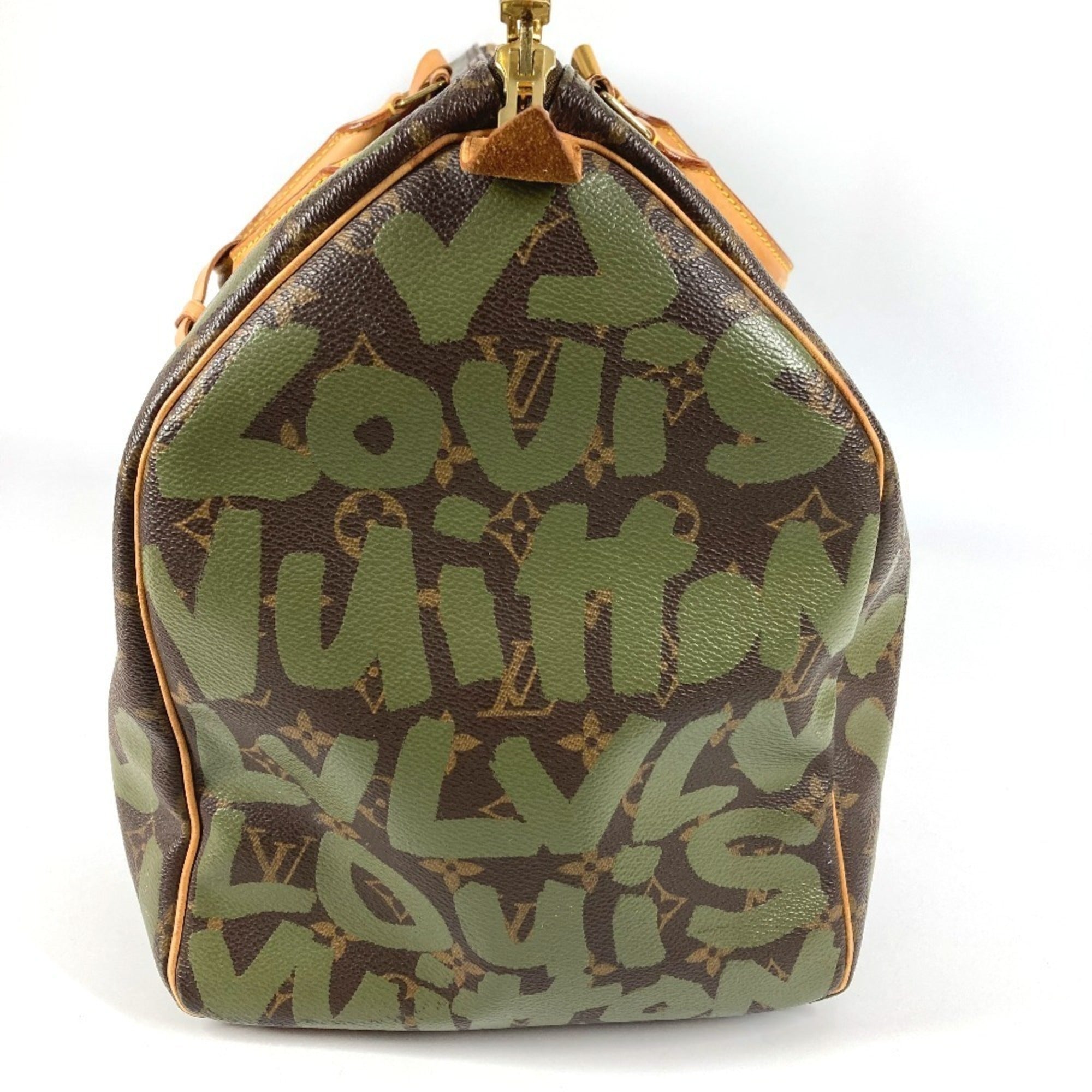 Louis Vuitton Monogram Graffiti Brown Khaki Monogram Graffiti Boston Bag Handbag