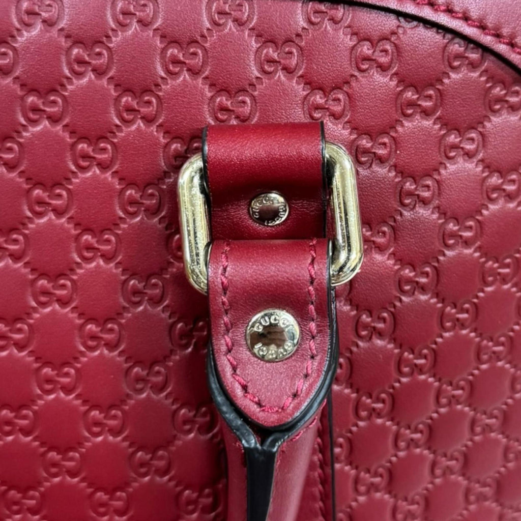 Gucci Red Color Leather Handbag Shoulder Bag (Pre-Owned)