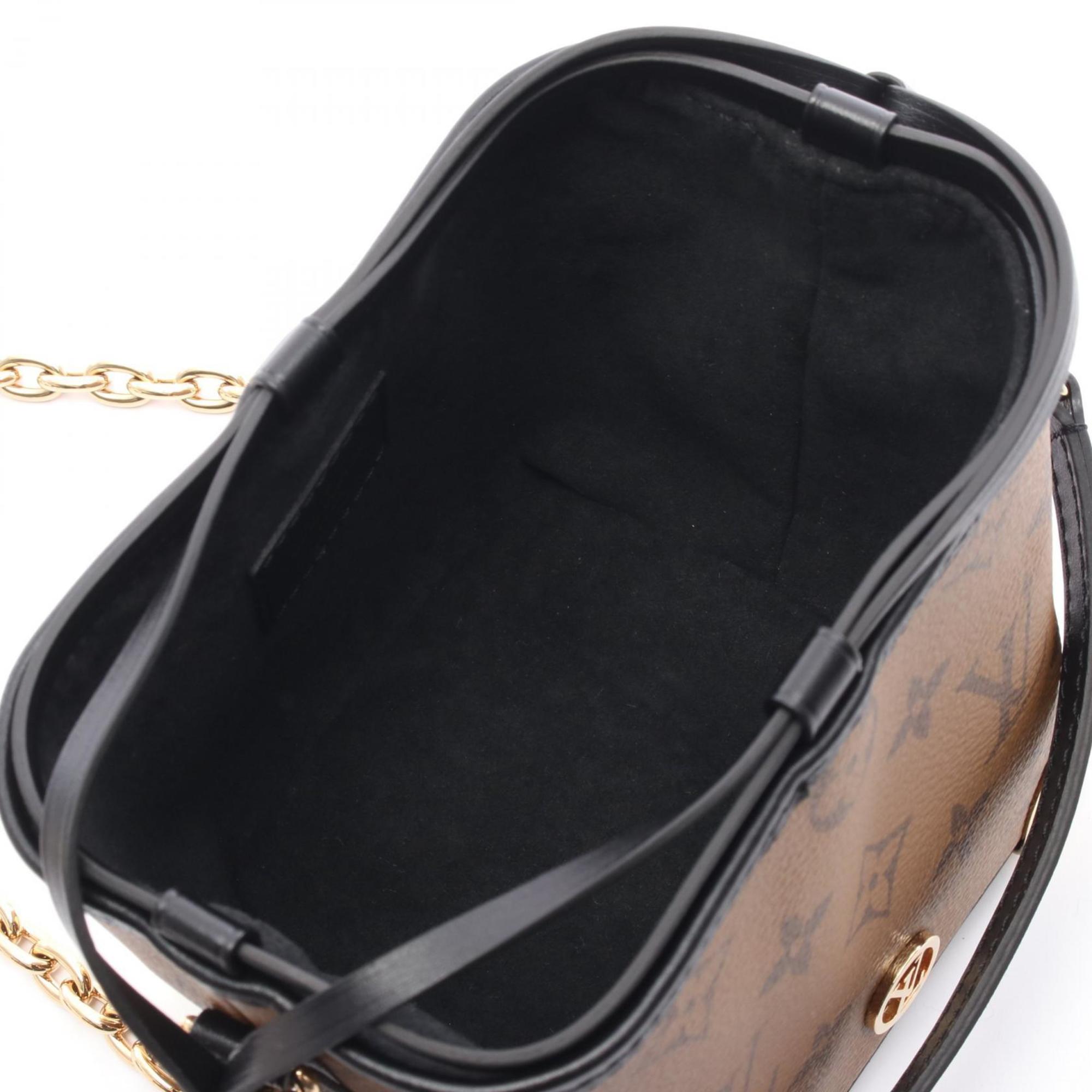 Louis Vuitton Black Brown Monogram Reverse Coated Canvas Shoulder Bag