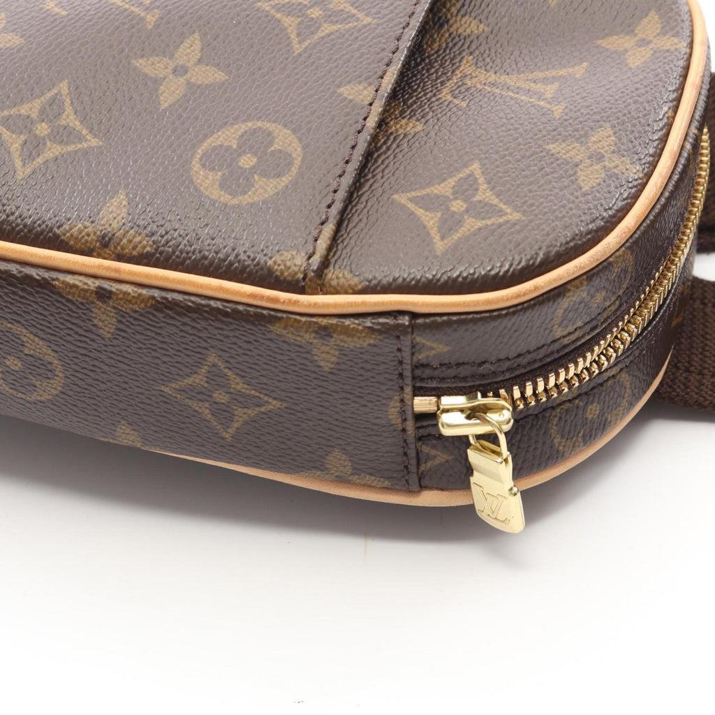 Louis Vuitton Monogram Brown Coated Canvas Leather Fanny Pack Sling Bag