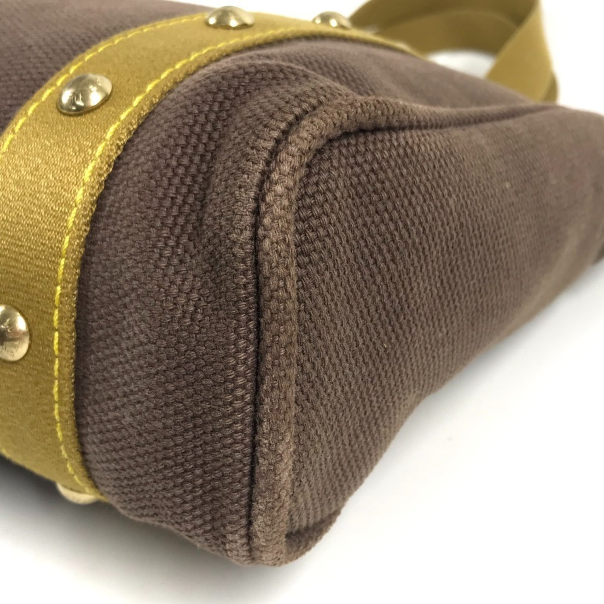 Louis Vuitton Brown Canvas Leather Shoulder Bag Tote Bag