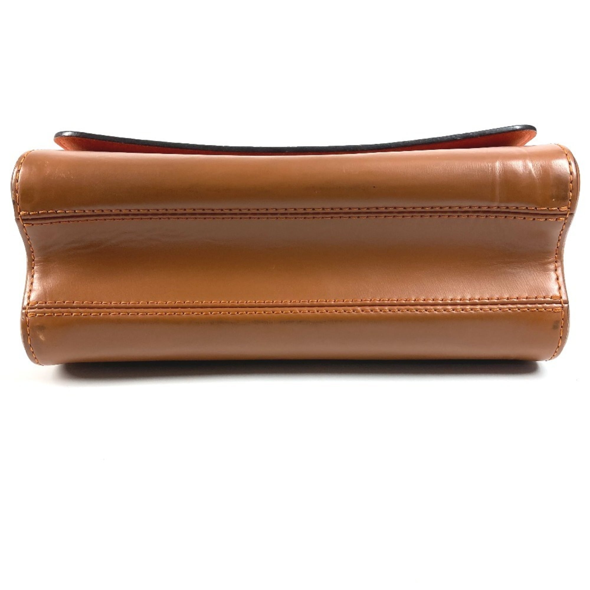 Louis Vuitton Brown Orange Monogram Leather Shoulder Bag