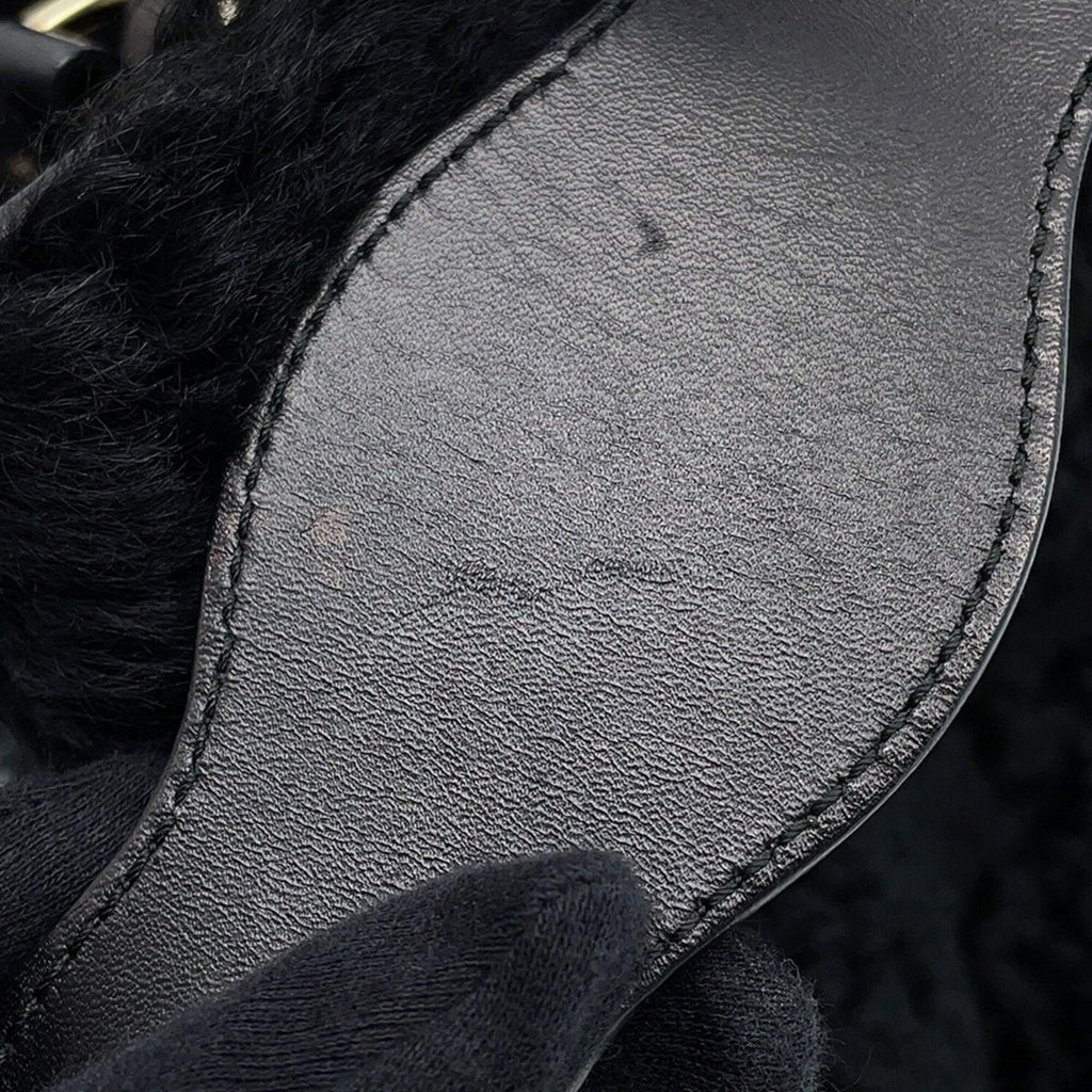 Balenciaga Black Fur Handbag Shoulder