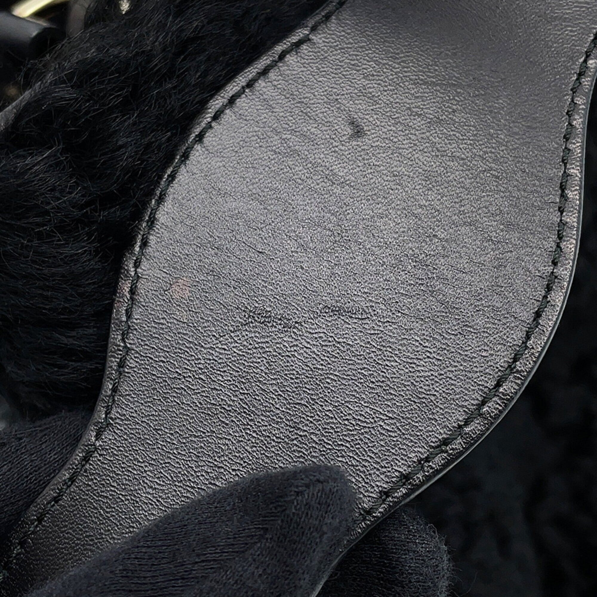 Balenciaga Black Fur Handbag Shoulder