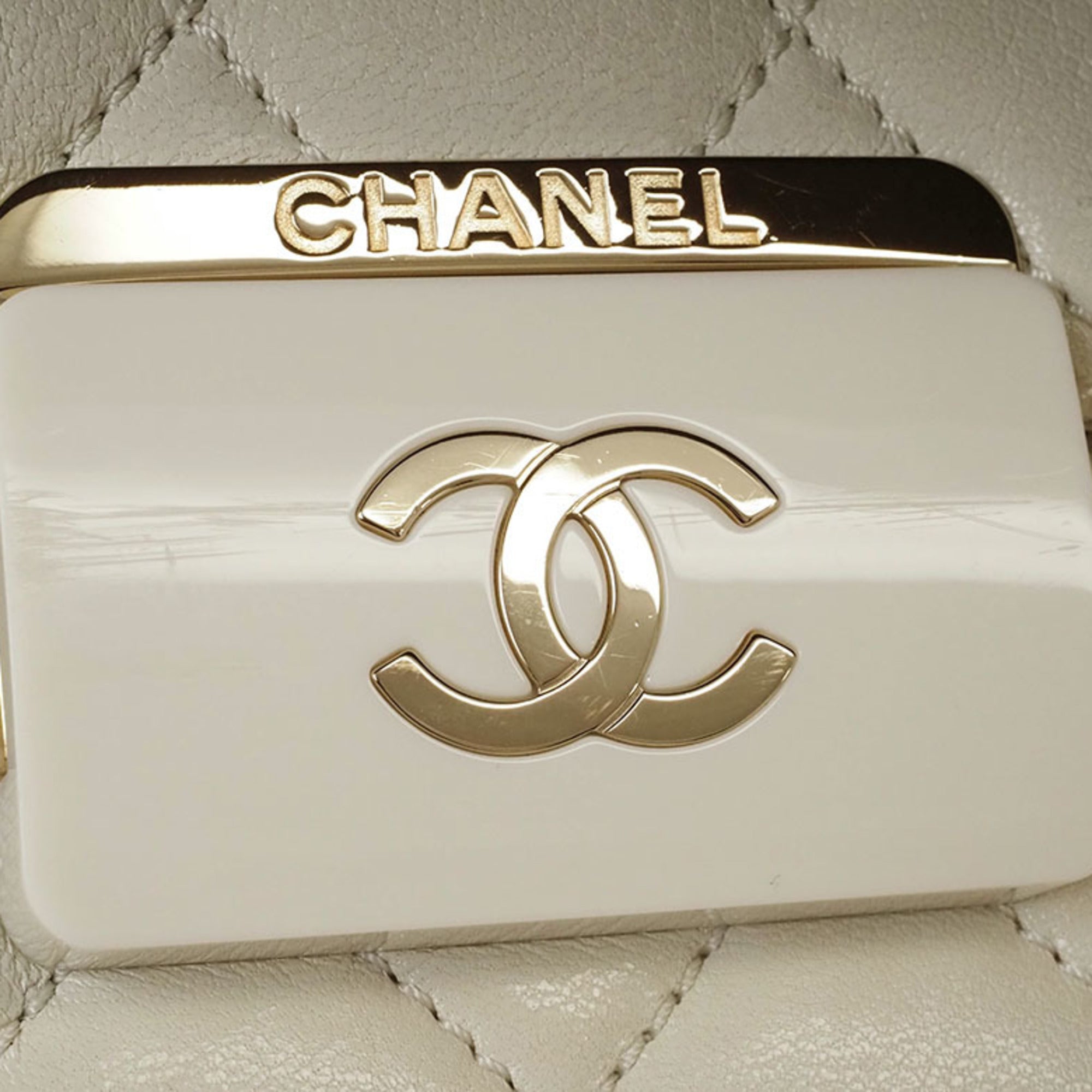 Chanel Light Beige Leather Shoulder Bag