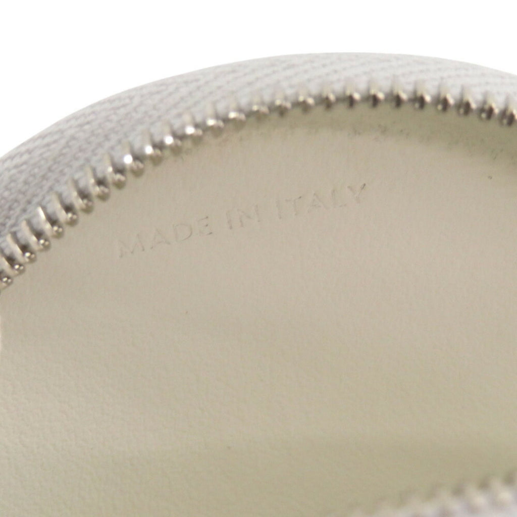 Celine Silver White Leather Coin Purse/Coin Case