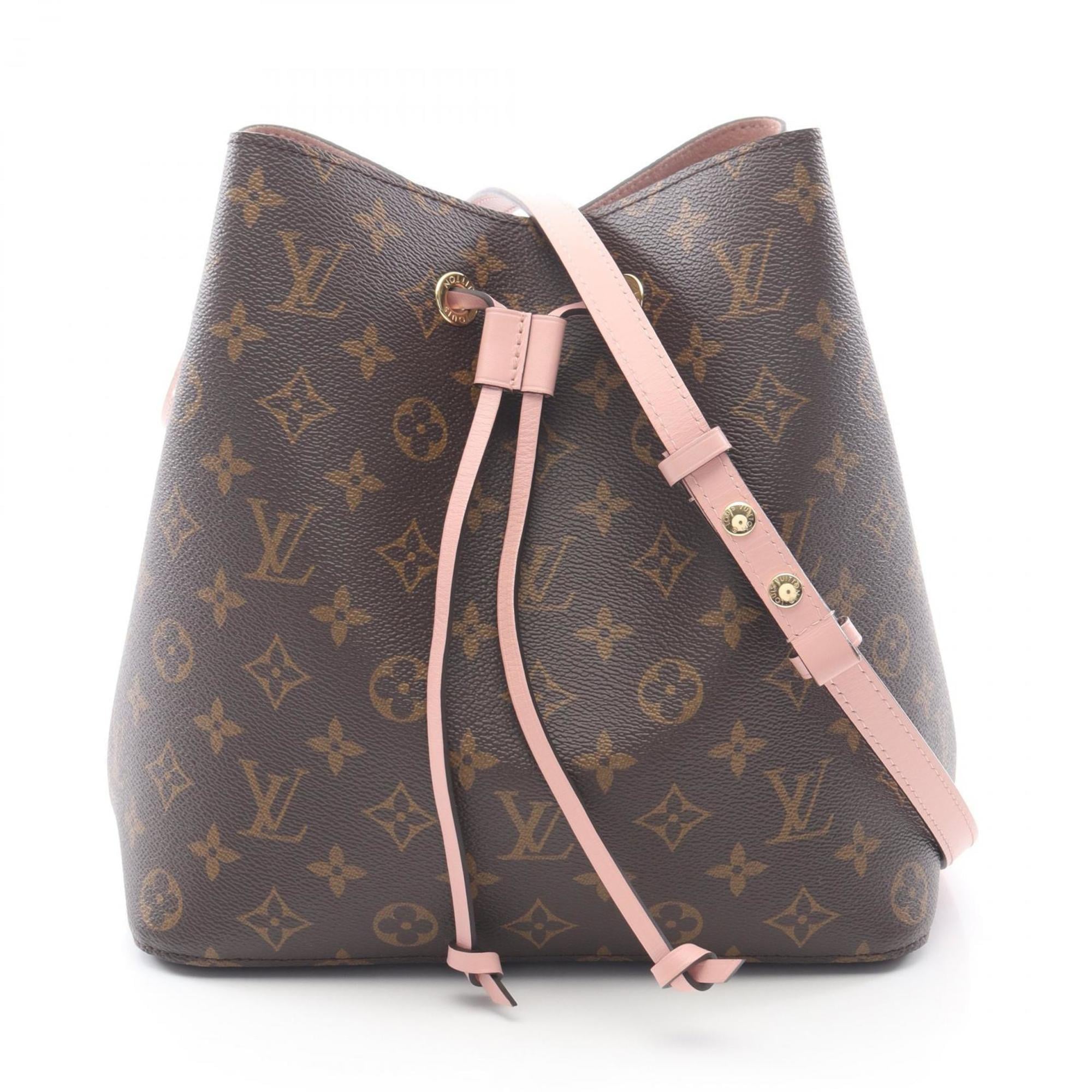 Louis Vuitton Brown Monogram Pink Rose Poudre Coated Canvas Leather Handbag Shoulder Bag