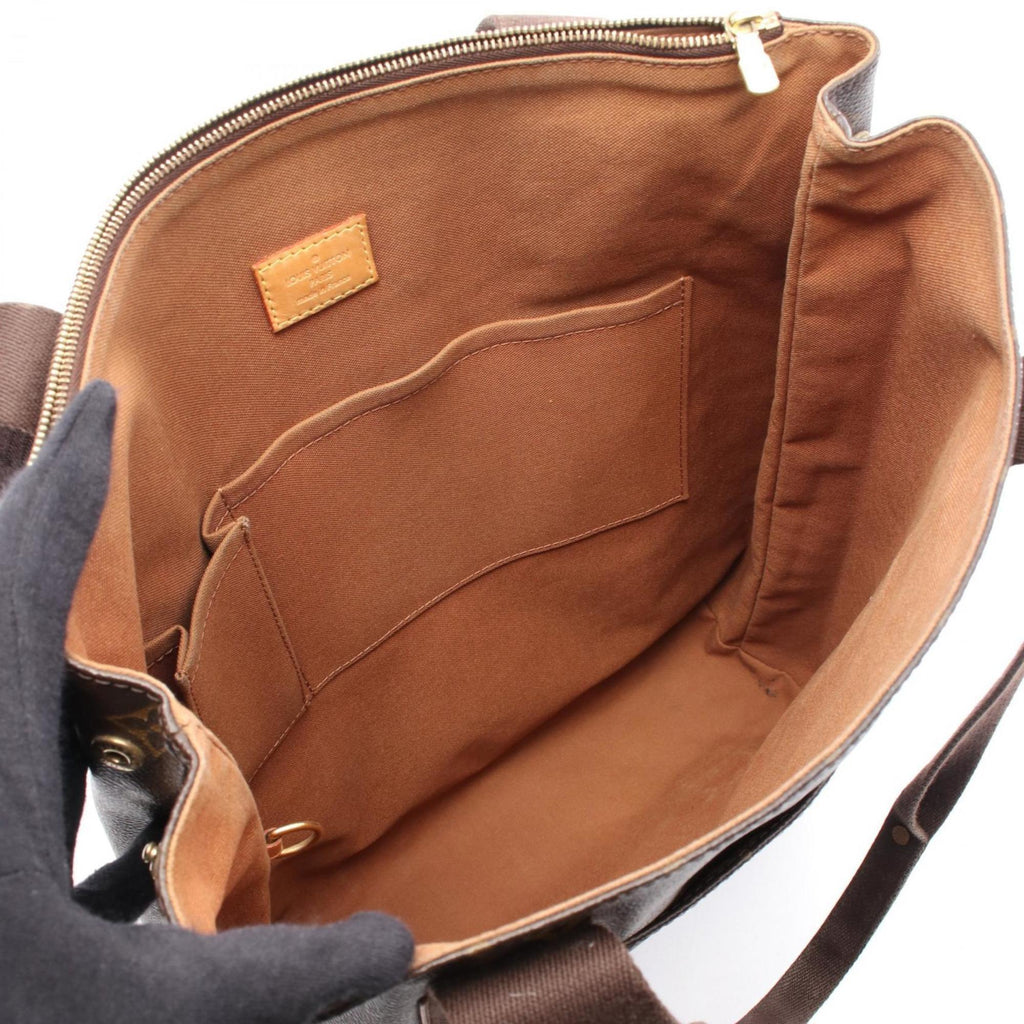Louis Vuitton Brown Coated Canvas Leather Tote Bag