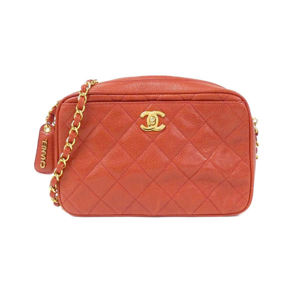 Chanel Red Color Grained Calfskin Shoulder Bag