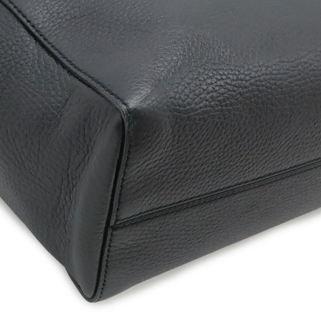 Gucci Black Leather Shoulder Bag Tote Bag (Pre-Owned)