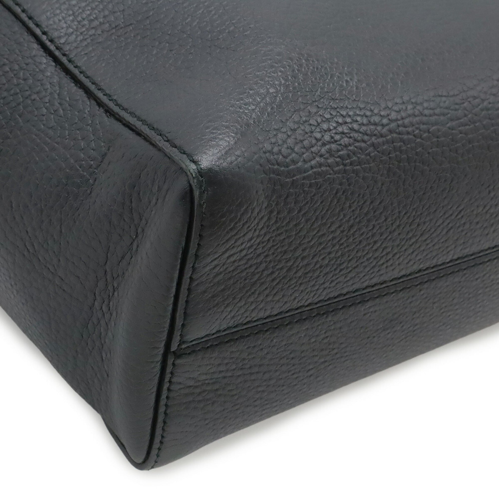 Gucci Black Leather Shoulder Bag Tote Bag (Pre-Owned)
