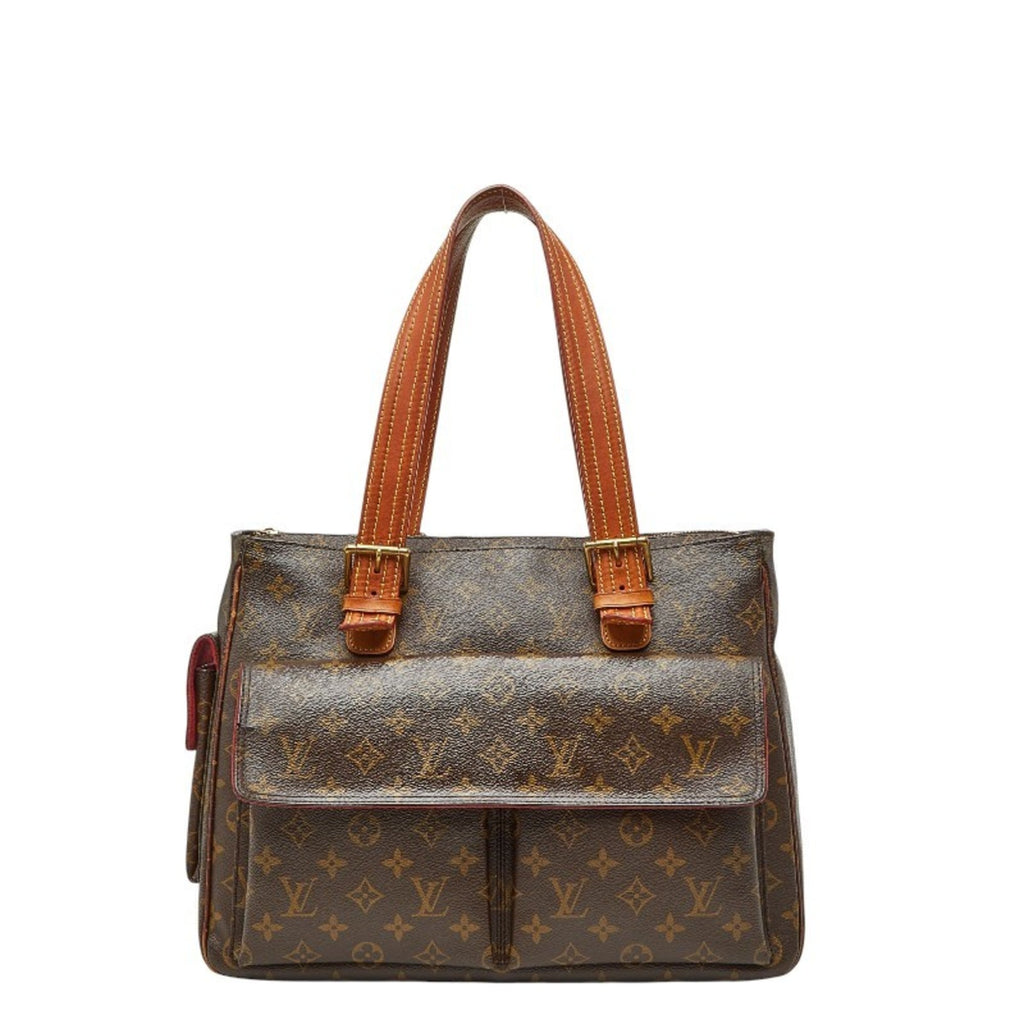 Louis Vuitton Brown Pvc Leather Handbag Tote Bag