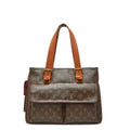Louis Vuitton Brown Pvc Leather Handbag Tote Bag