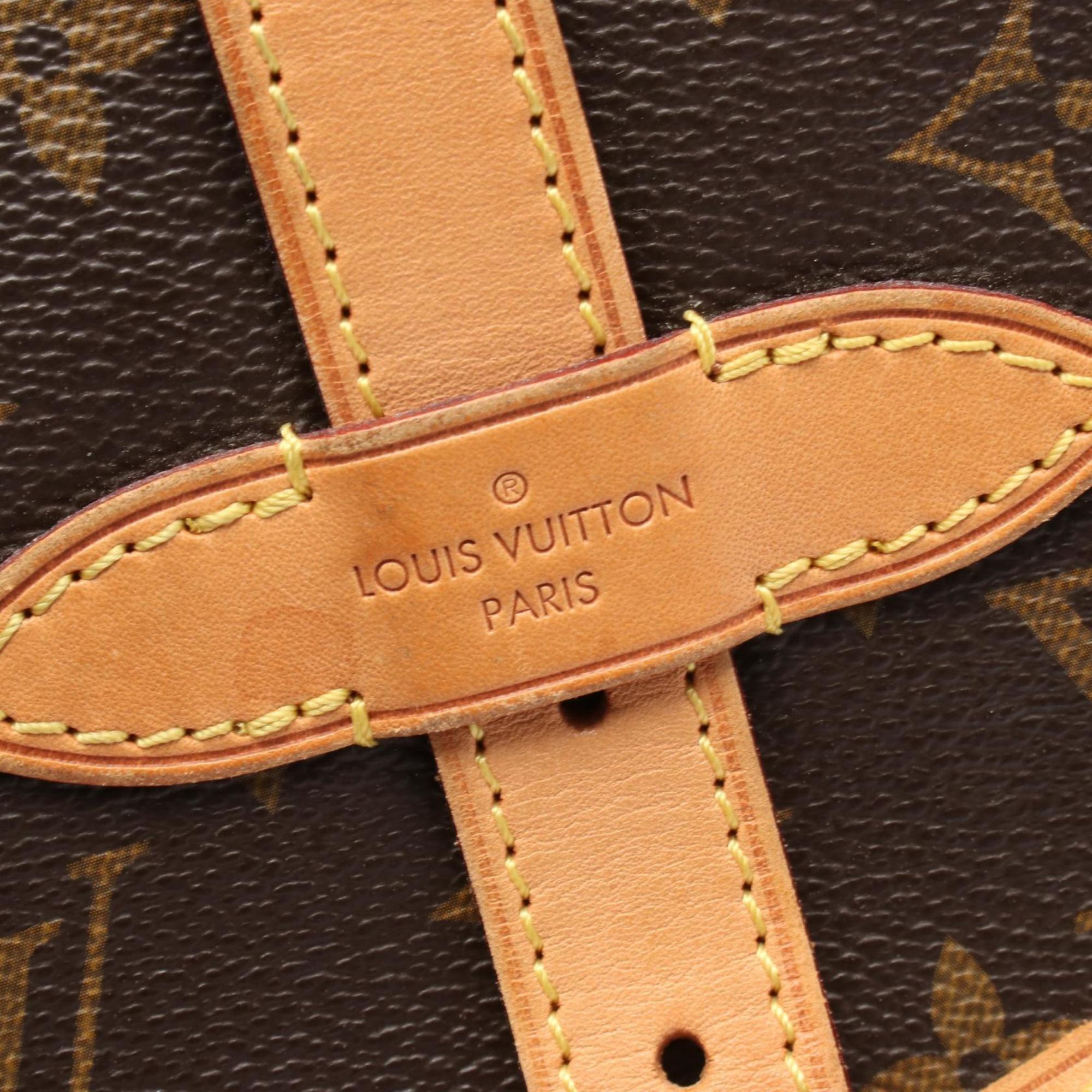 Louis Vuitton Brown Coated Canvas Leather Shoulder Bag