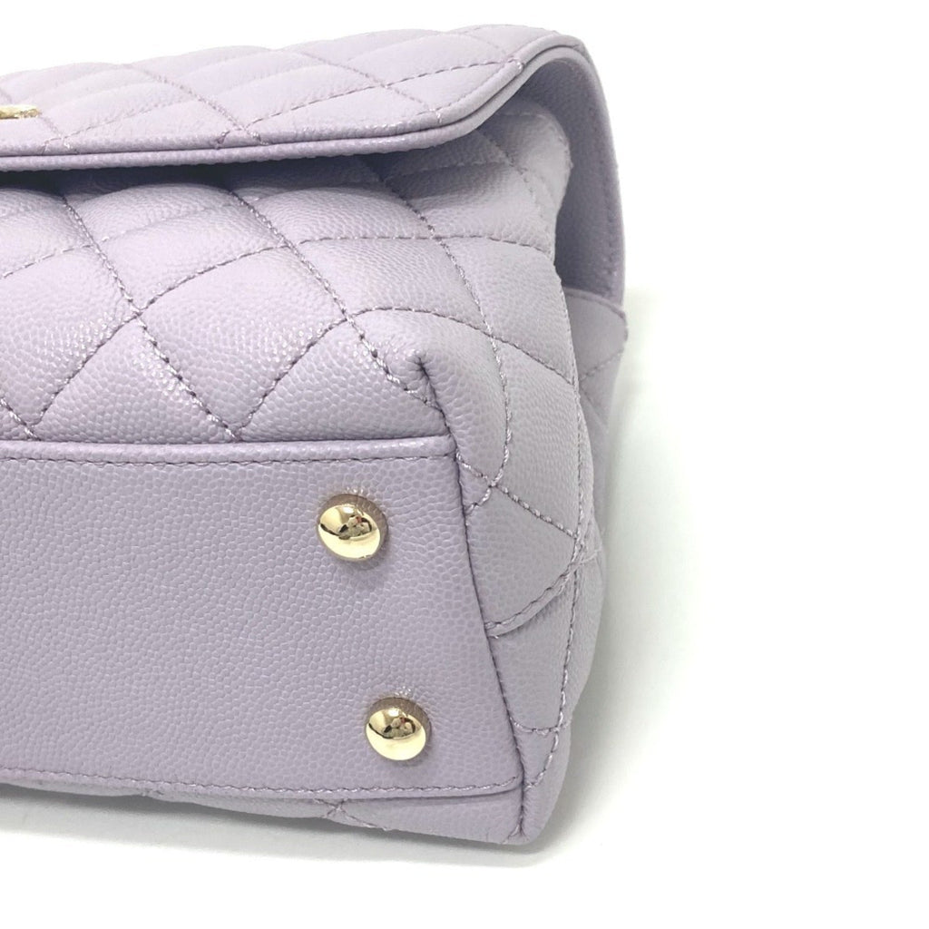 Chanel Purple Grained Calfskin Handbag Shoulder Bag