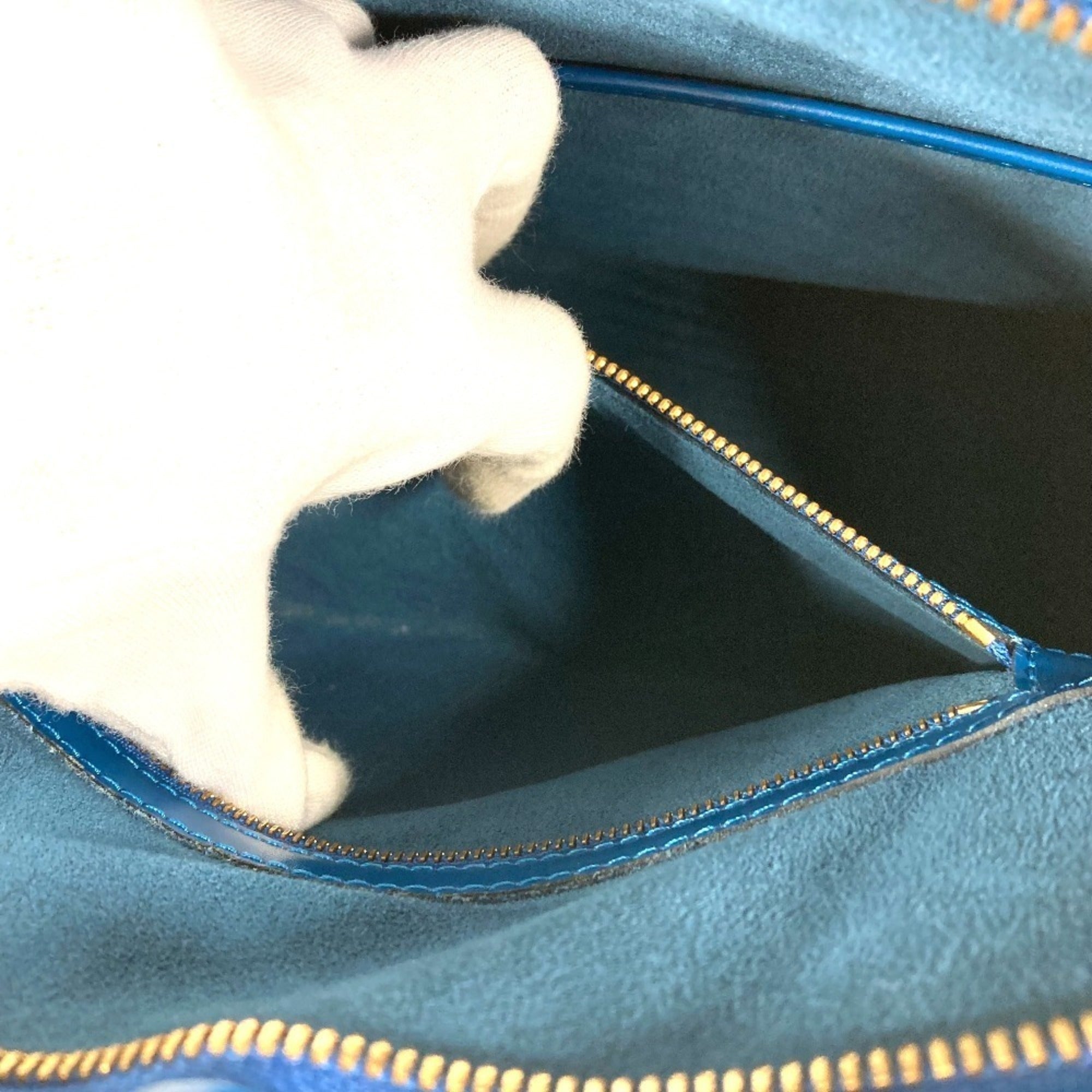 Louis Vuitton Blue Toledo Blue Epi Leather Shoulder Bag Tote Bag