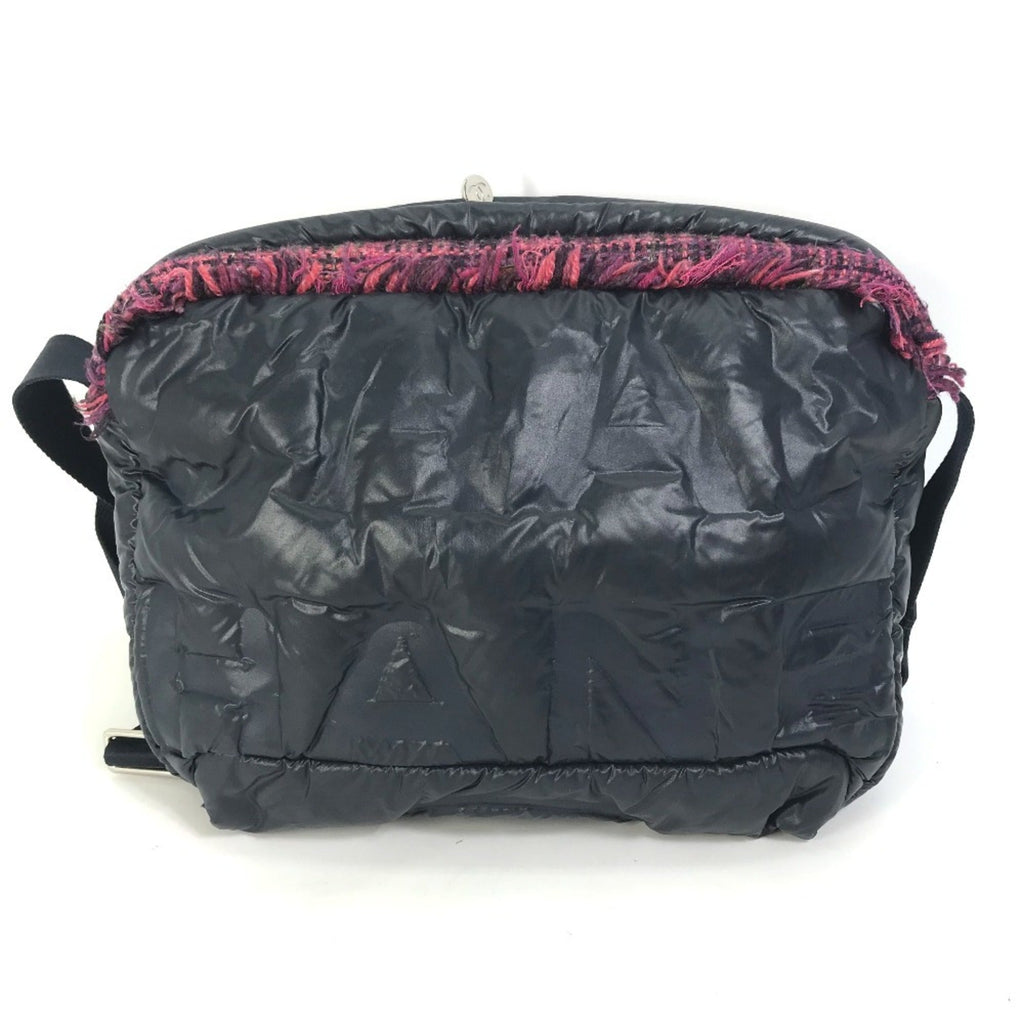 Chanel Navy Pink Nylon Tweed Fanny Pack Shoulder Bag