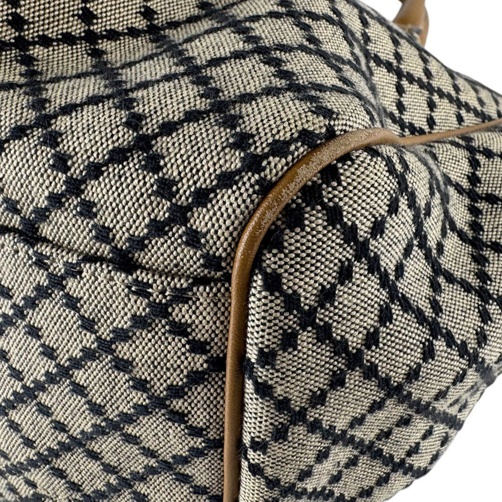 Gucci Brown Canvas Leather Handbag (Pre-Owned)