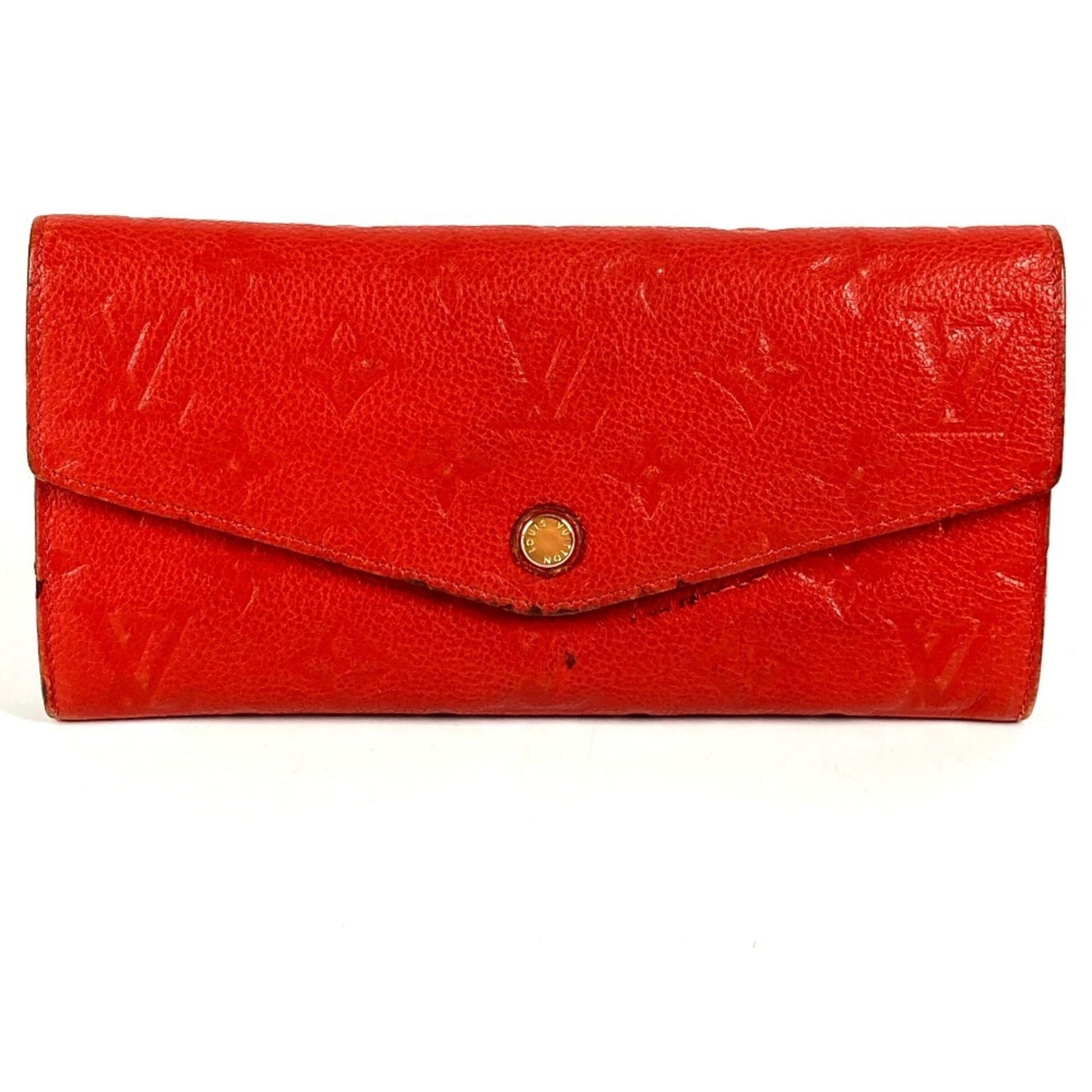 Louis Vuitton Auriane Red Color Monogram Empreinte Long Wallet