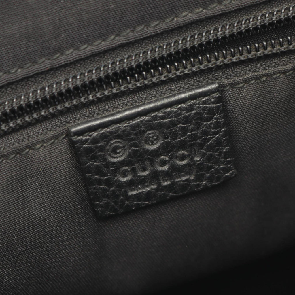 Gucci Black Nylon Leather Handbag Shoulder Bag (Pre-Owned)