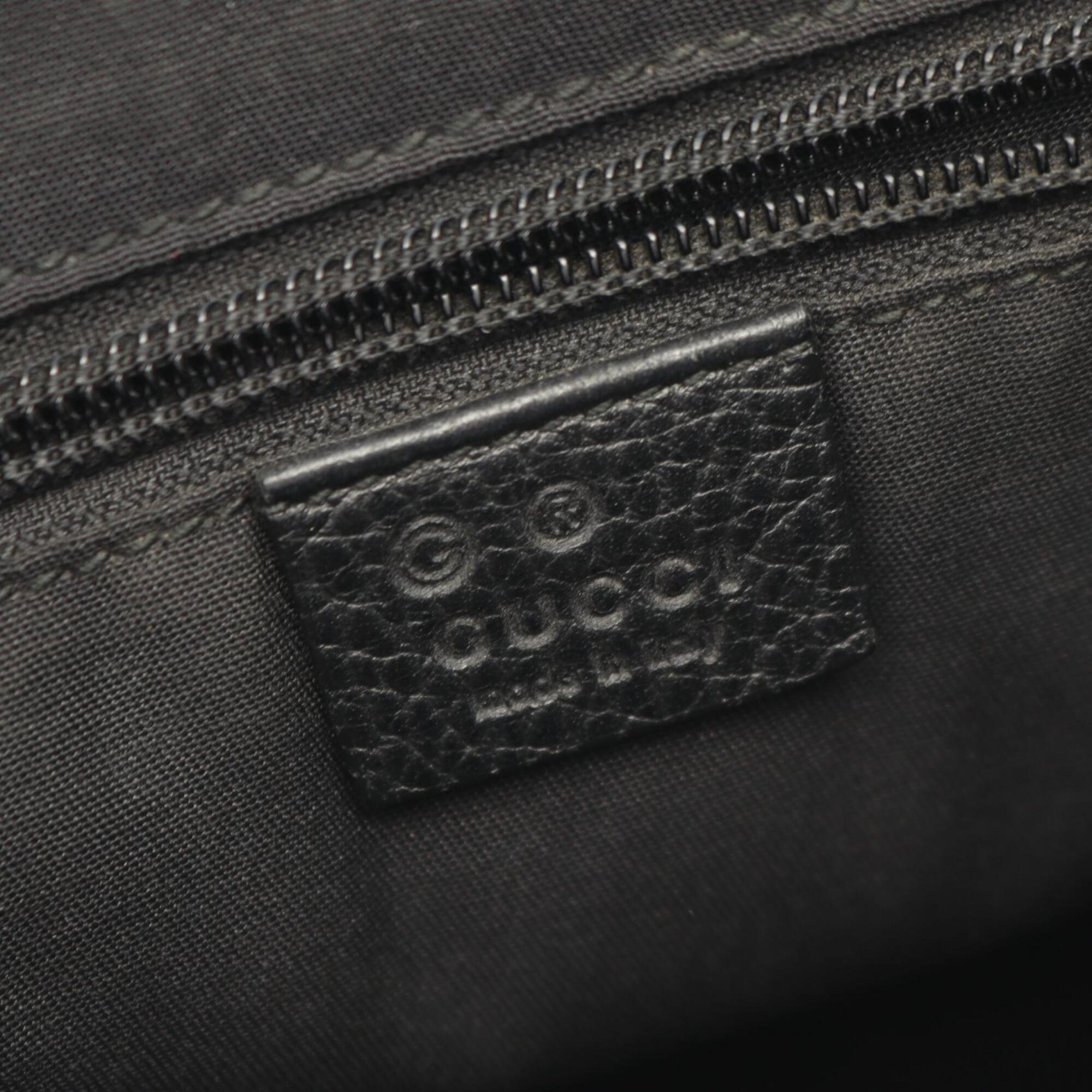 Gucci Black Nylon Leather Handbag Shoulder Bag (Pre-Owned)