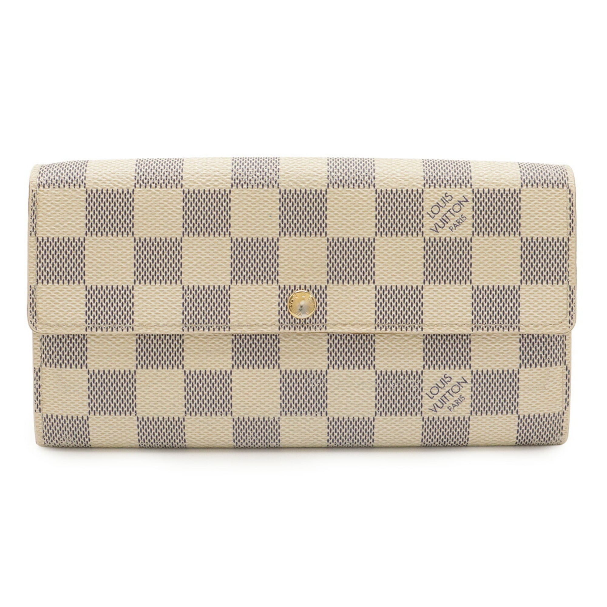 Louis Vuitton Ivory Damier Azur Canvas Long Wallet