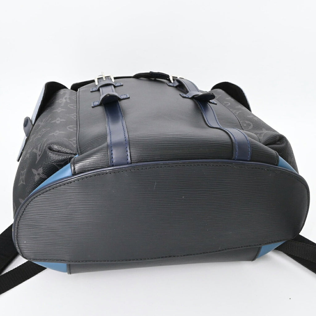 Louis Vuitton Black Blue Gray Monogram Eclipse Monogram Eclipse Epi Leather Backpack