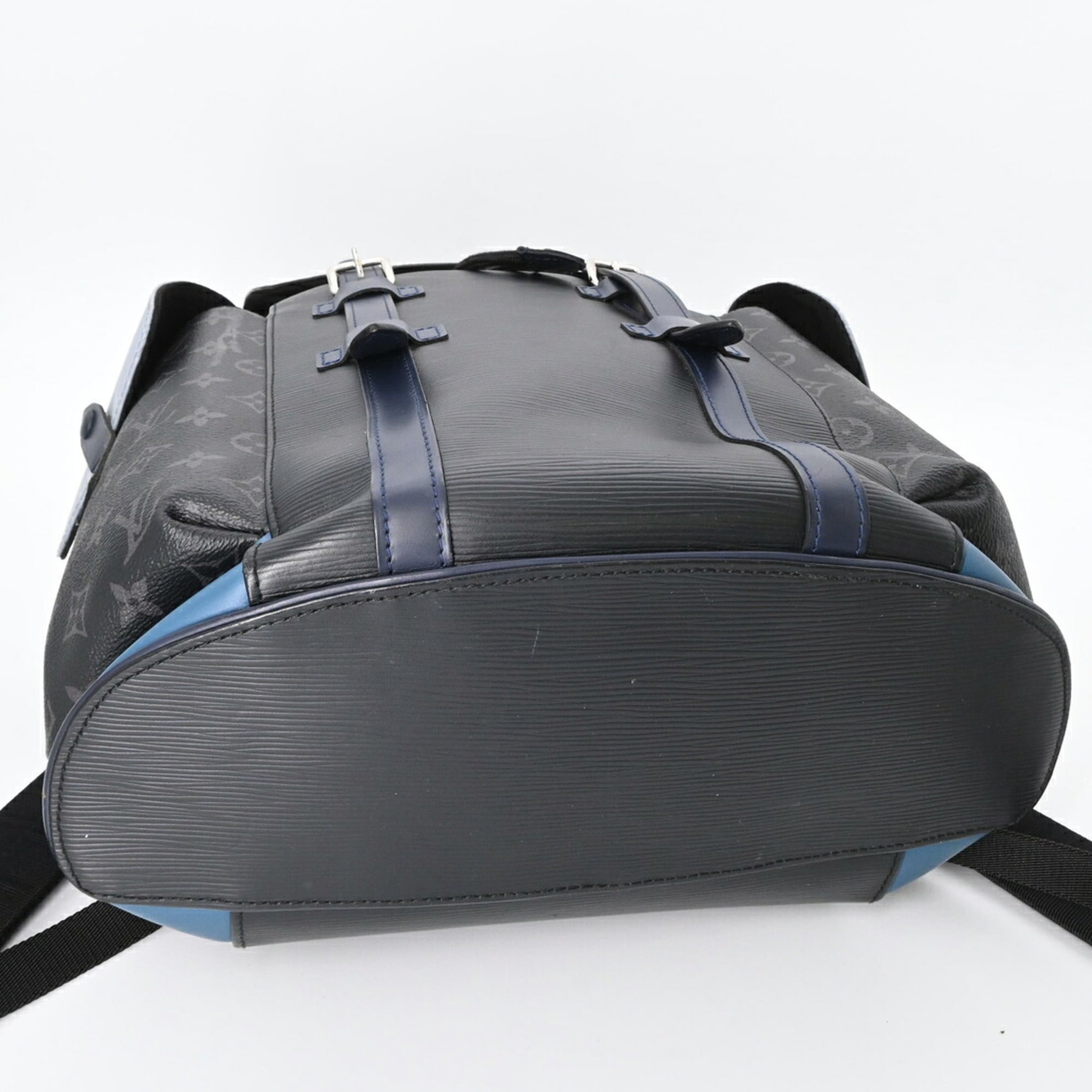 Louis Vuitton Black Blue Gray Monogram Eclipse Monogram Eclipse Epi Leather Backpack
