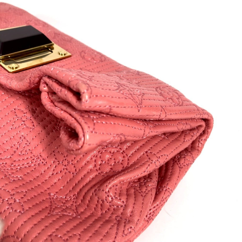 Louis Vuitton Pink Rose Leather Clutch Bag