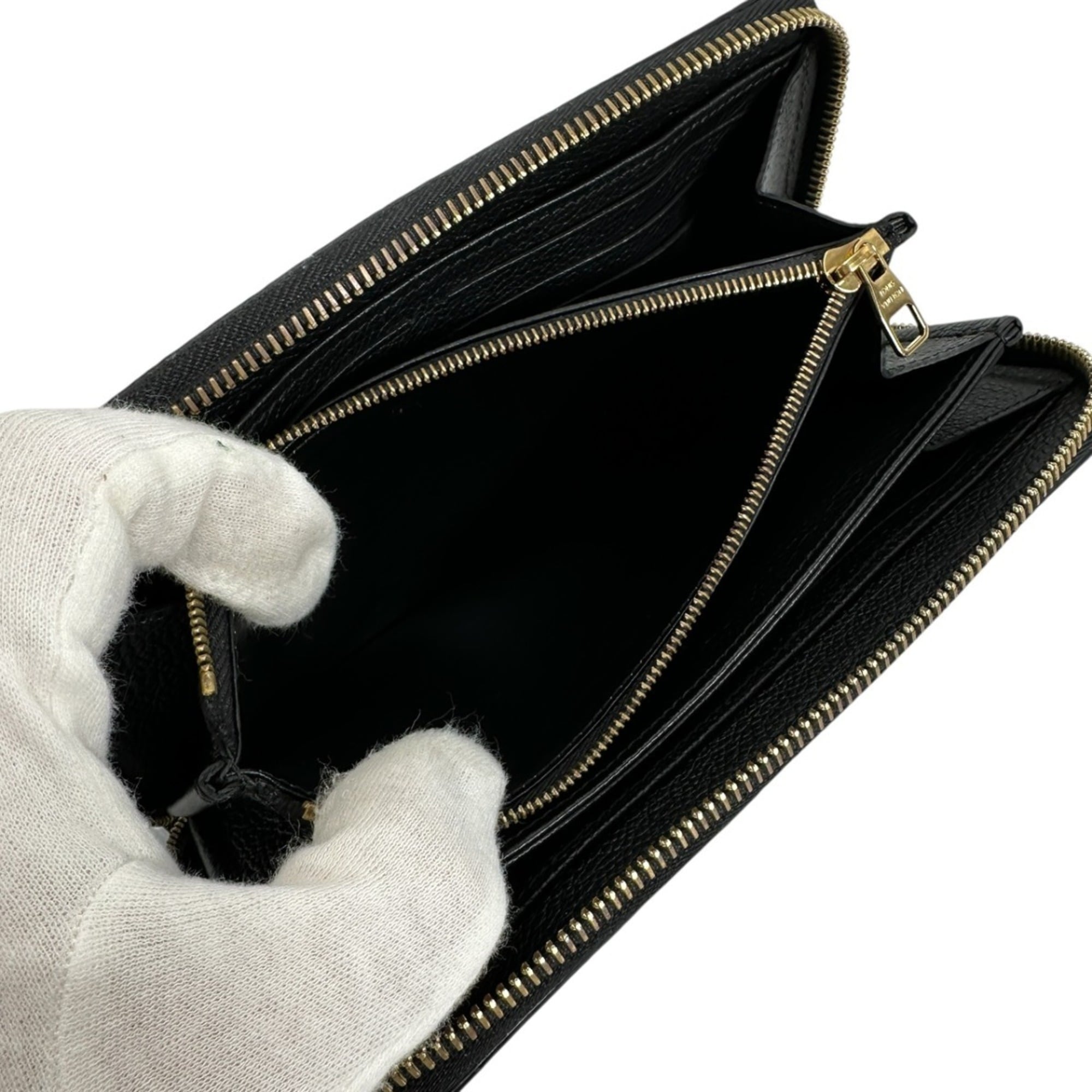Louis Vuitton Beige Black Monogram Empreinte Long Wallet