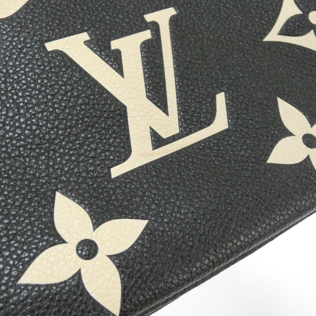 Louis Vuitton Beige Black Leather Pochette Shoulder Bag