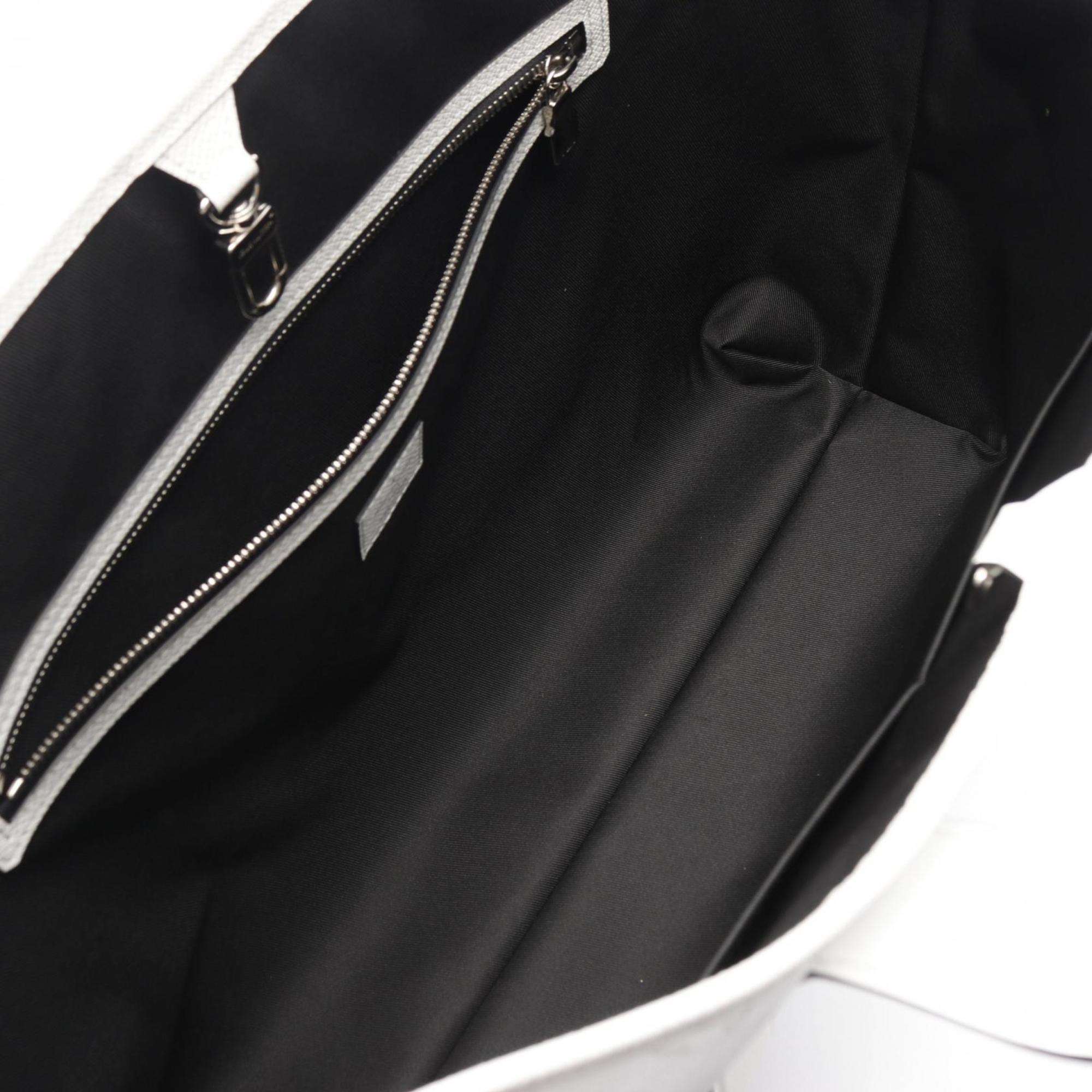 Louis Vuitton Blanc White Coated Canvas Leather Tote Bag