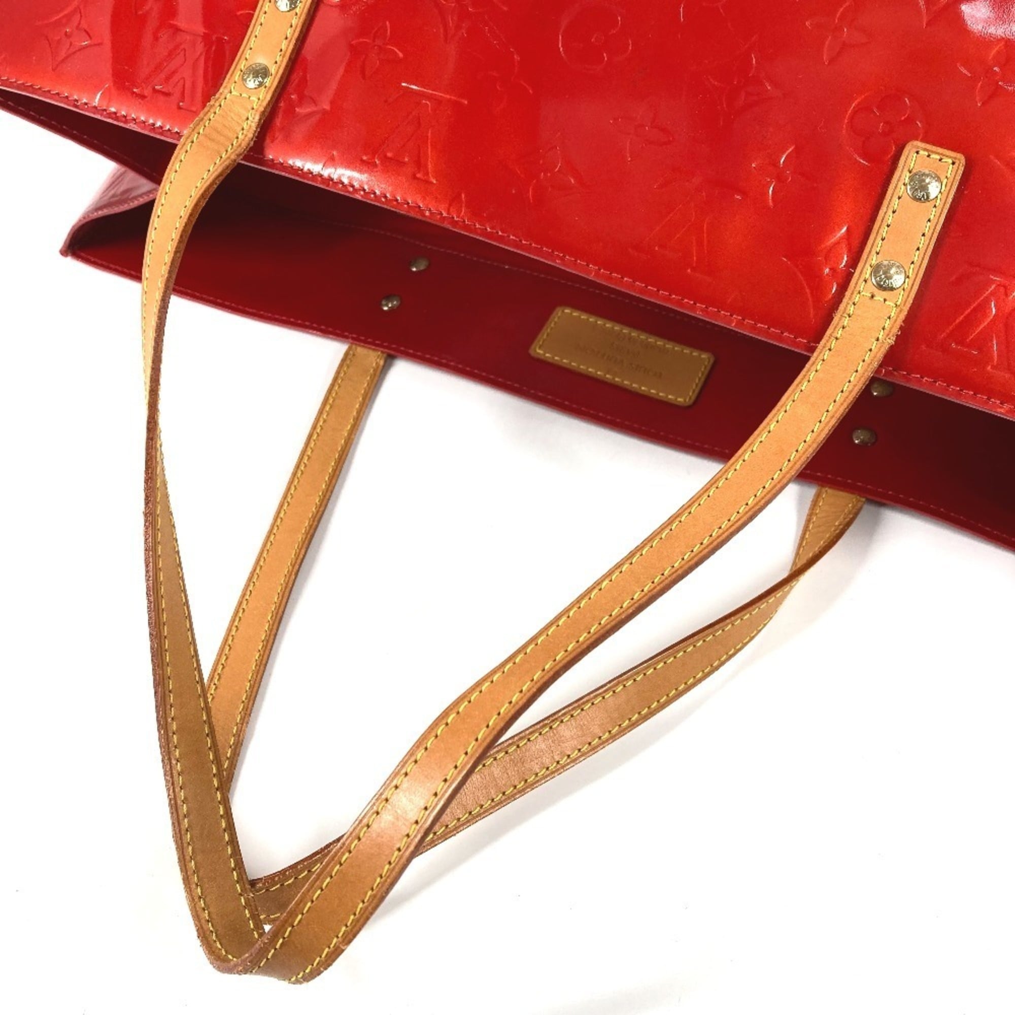 Louis Vuitton Red Color Monogram Vernis Boston Bag Shoulder Bag Tote Bag