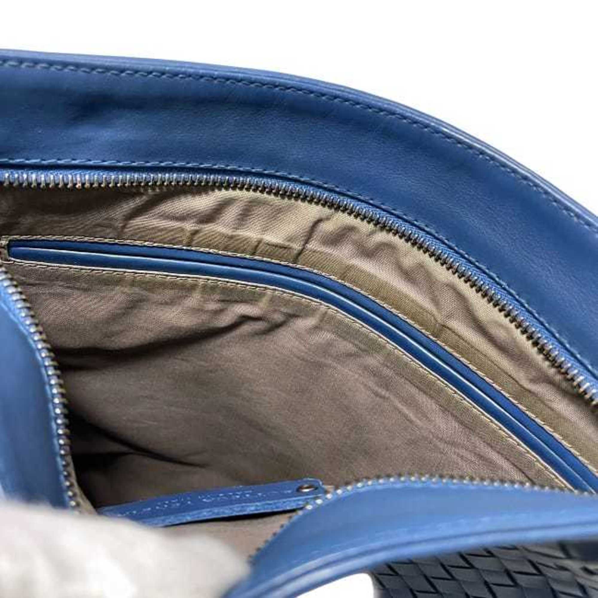 Bottega Veneta Blue Intrecciato Shoulder Bag