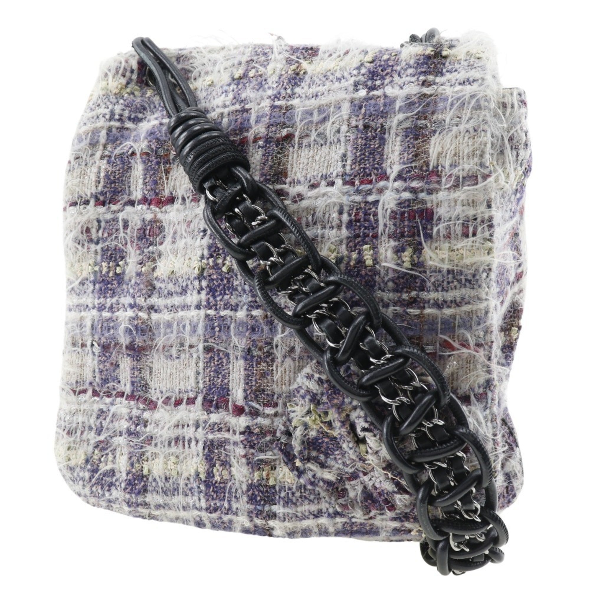 Chanel Purple Tweed Shoulder Bag